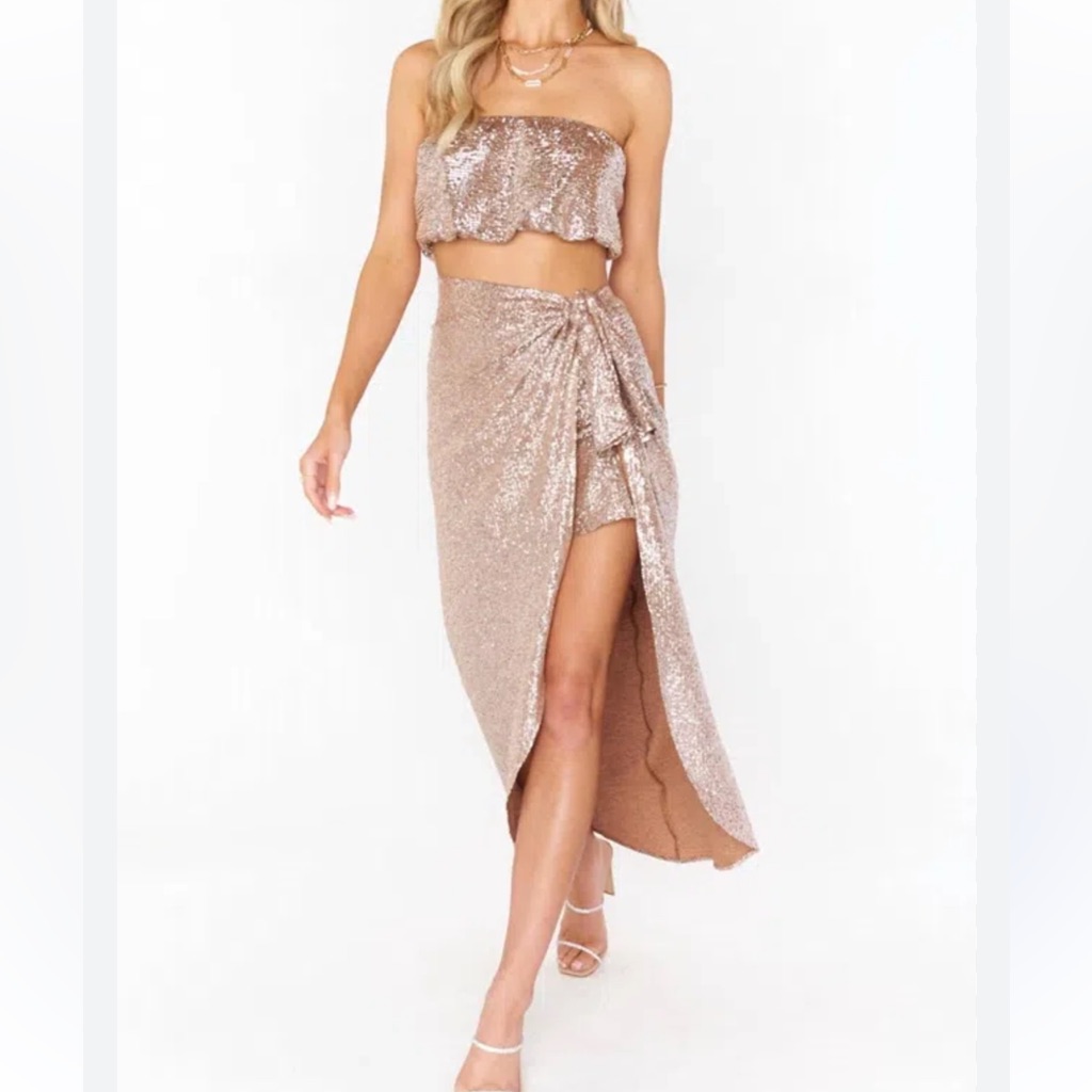 Show Me Your Mumu Wrap Me Up Skirt And Micro Tube Top Set Nwt